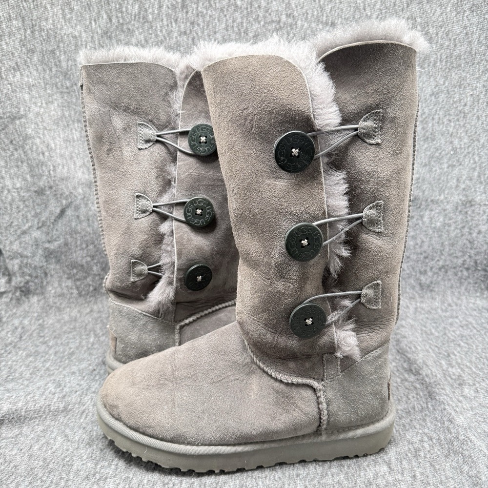 UGG Tall Bailey Button Triplet Size 8 Women's Boots - Gray